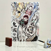 Load image into Gallery viewer, [Demon Slayer] Demon Slayer Collage Traditional Calligraphy Brush Style
