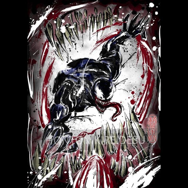 [Marvel] Venom vs Carnage V2 Colored Traditional Calligraphy Brush Style [Oct21]